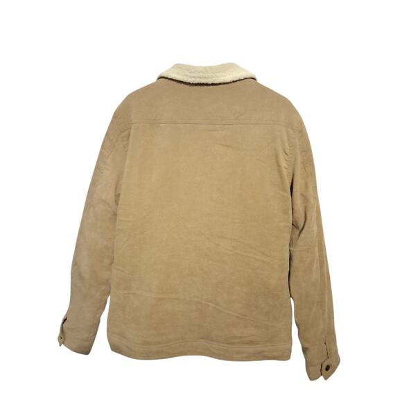 Beautiful Giant Mens size Large Corduroy Sherpa Tan Trucker Grungecore Jacket - Picture 12 of 12